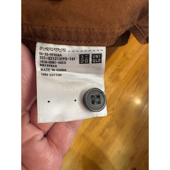 Uniqlo U Oversized Stand Collar Long Sleeve Shirt Camel Color Size XL - Picture 5 of 5